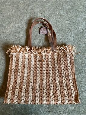 NWT‎ SunNSand Raffia Tote Beach Bag